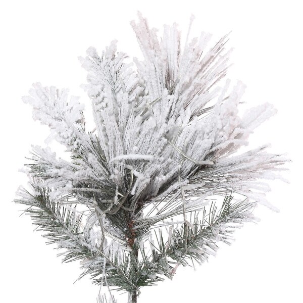 Vickerman 7.5' x 49 Flocked Atka Slim Artificial Christmas Tree，Unlit