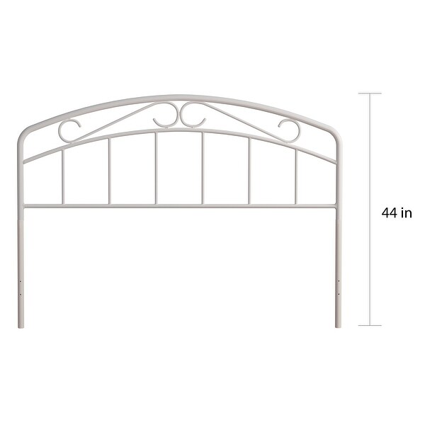 Porch and Den Neugebauer White Metal Arched Scroll Design Headboard - - 30417179