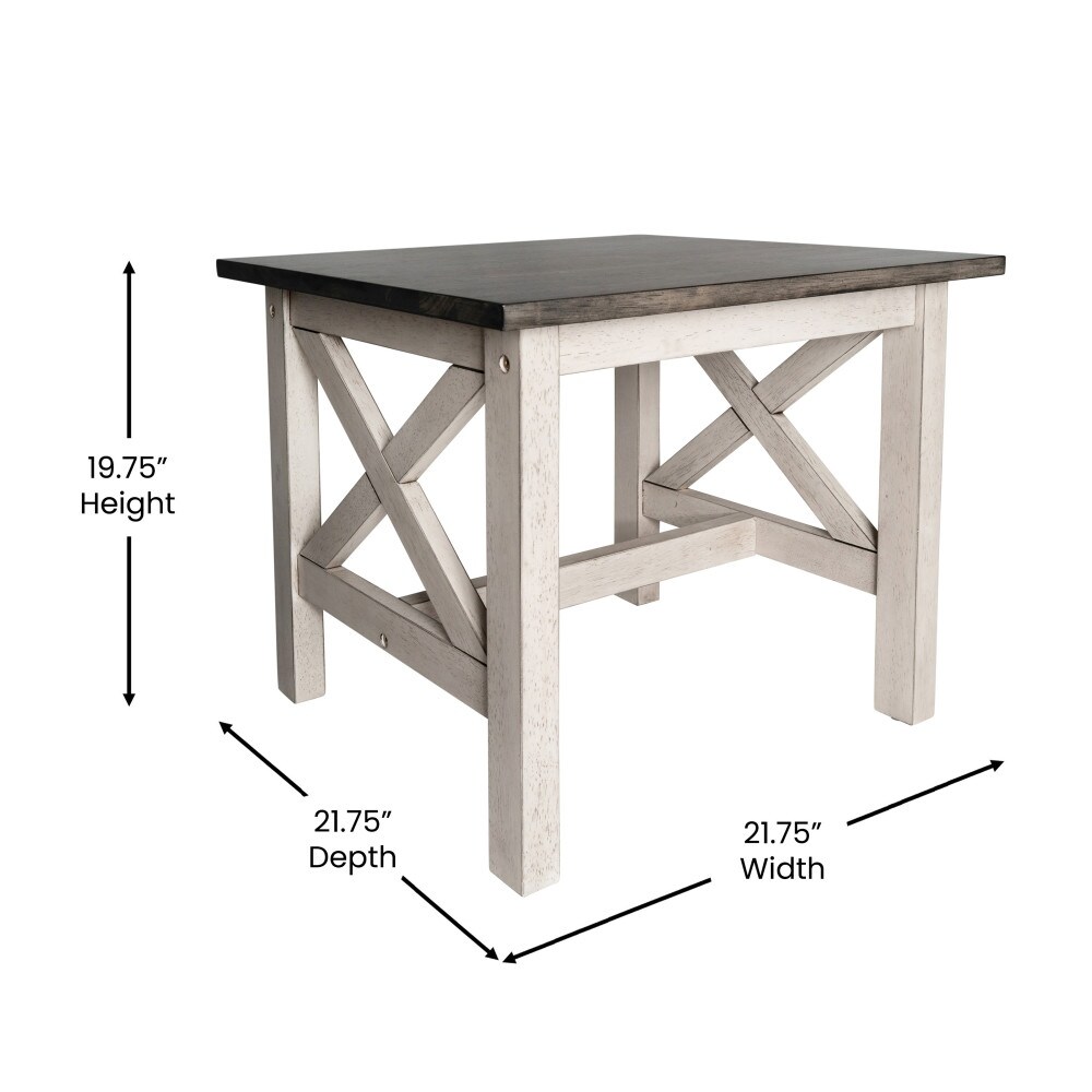 Classic Solid Wood Farmhouse End Table