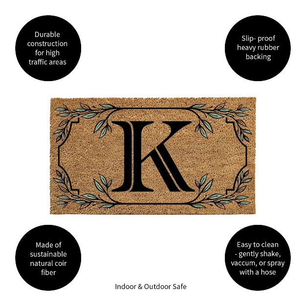 X 16 quot Monogram Coir Mat Letter quot k quot