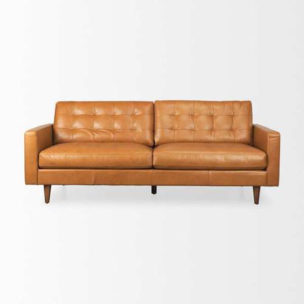 Olaf Tan Leather Sofa