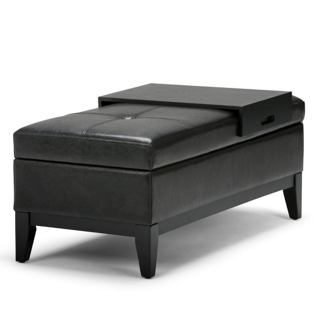 Simplihome Vegan Leather Storage Ottoman Bench Oregon