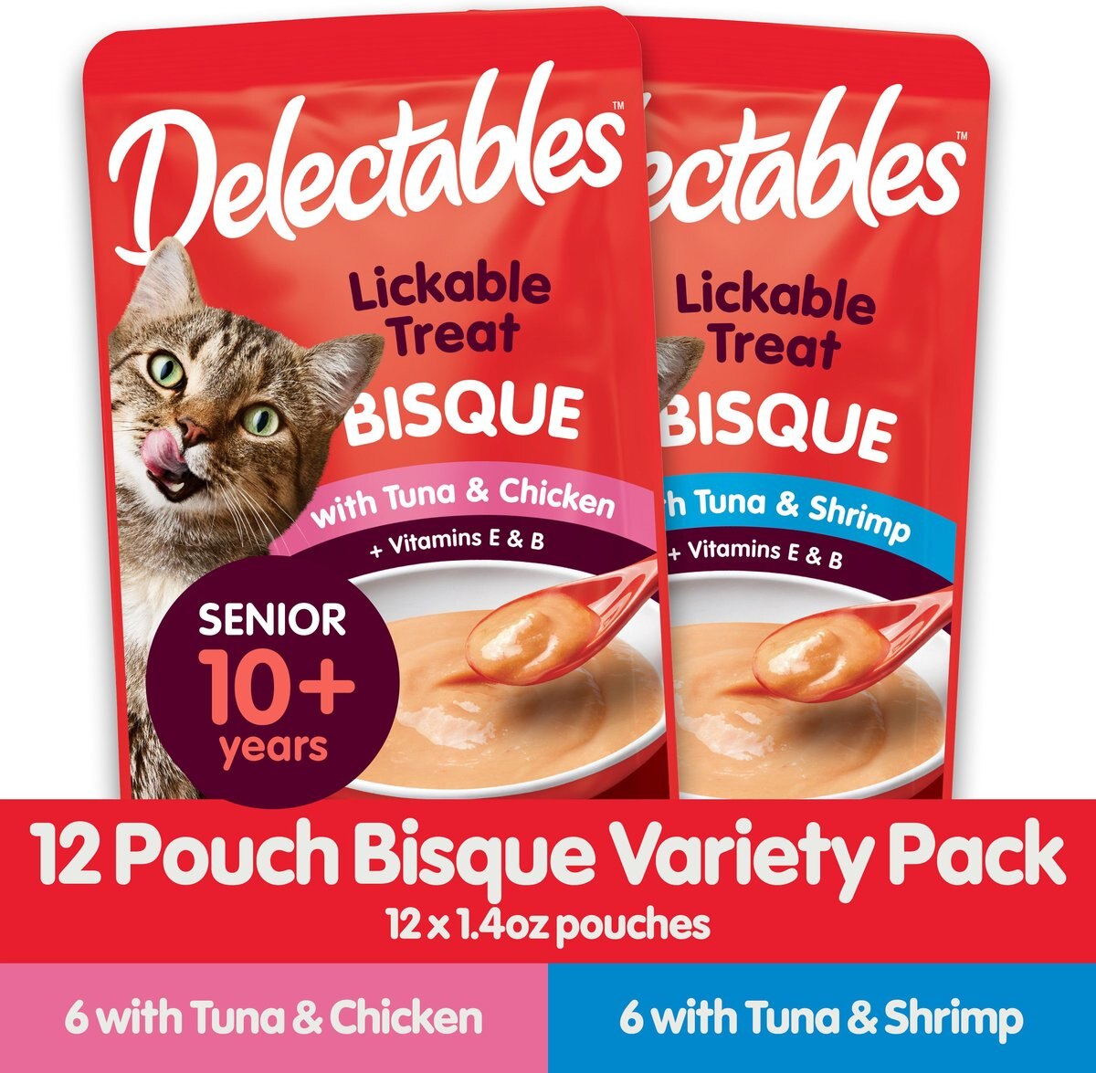 Hartz Delectables Senior Bisque Variety Pack Lickable Cat Treat