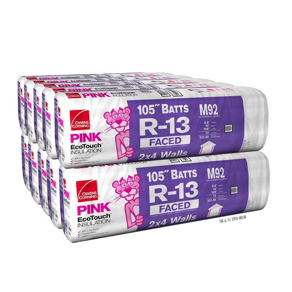 Owens Corning EcoTouch R-13 Kraft-Faced Fiberglass Insulation Batt 15 in. x 105 in. M92