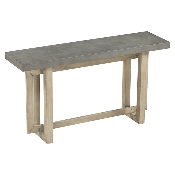 Contemporary Console Table with Industrial-inspired Concrete Wood Top