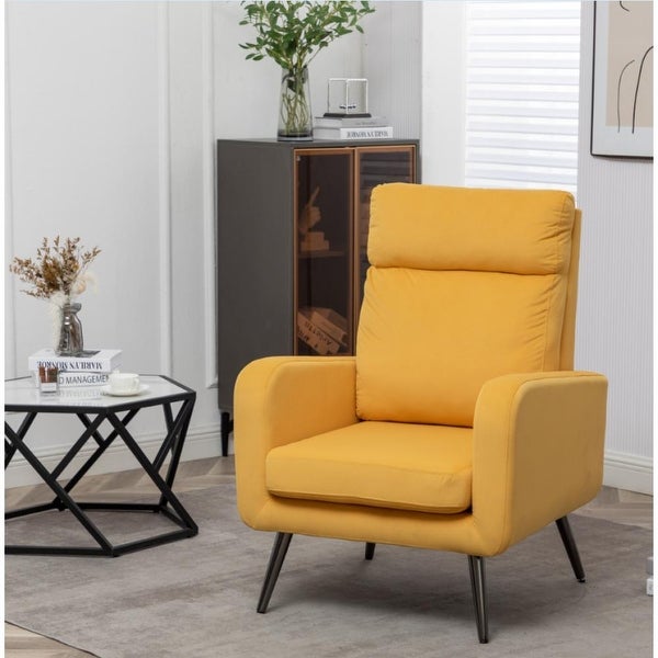 Modern Upholstered Accent Chair with Metal Legs