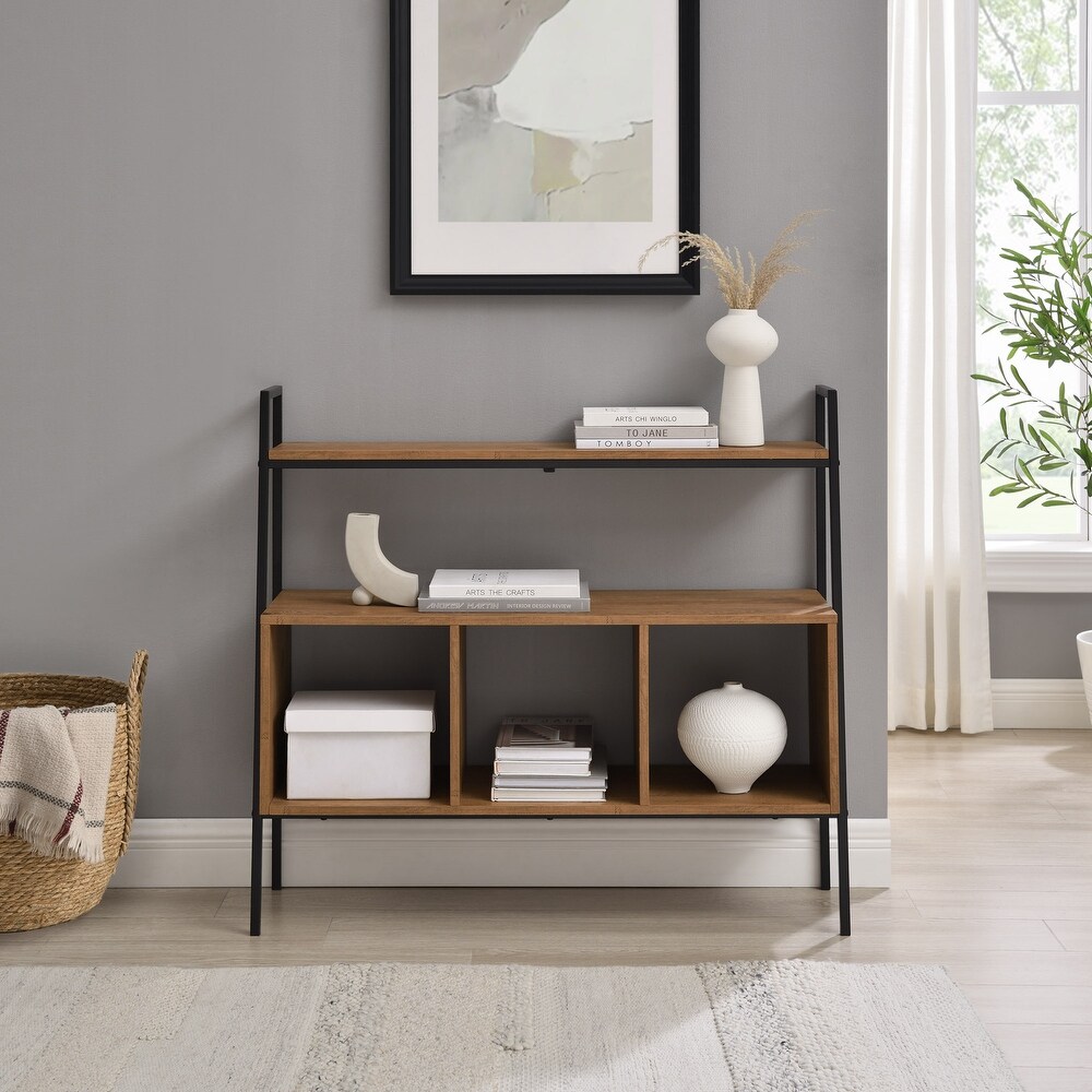 Middlebrook Modern Industrial 3 Cubby Storage Console