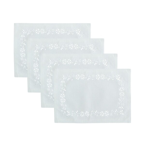 Poinsettia Noel Laser Cut Placemats，Set of 4