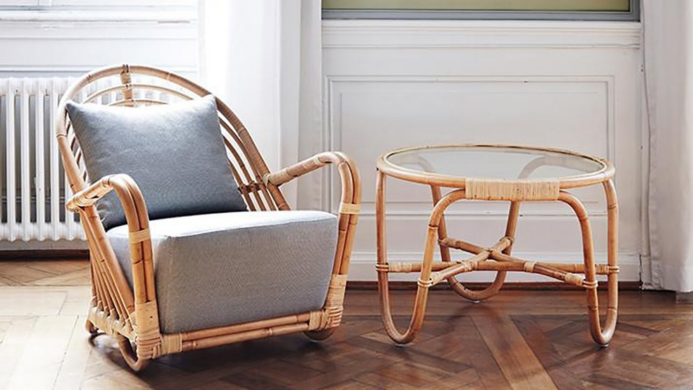 Arne Jacobsen Charlottenborg Rattan Table  Natural   Midcentury   Coffee Tables   by Sika Design  Houzz