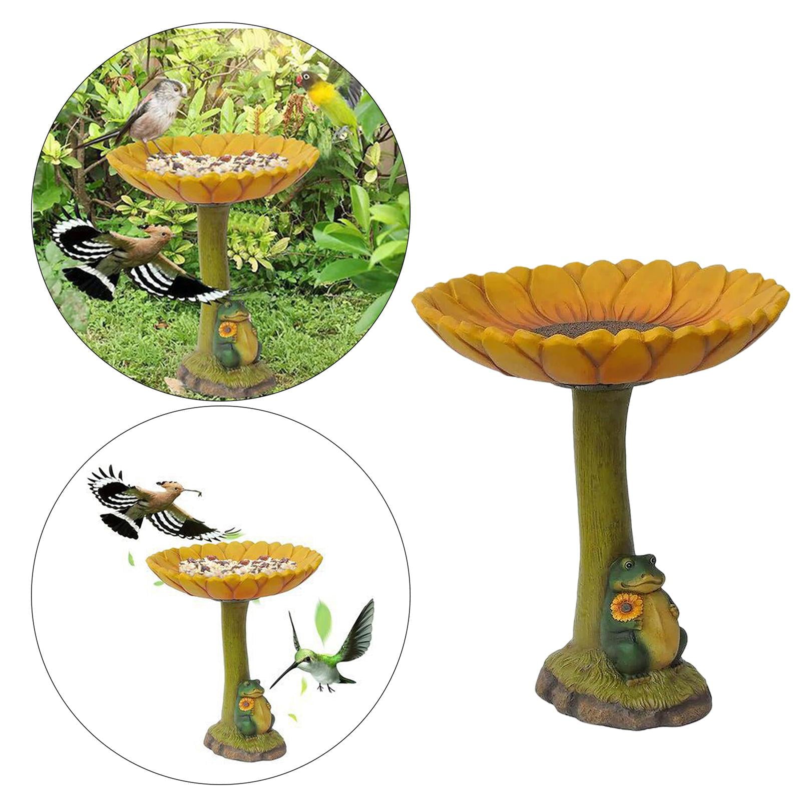 1pc Outdoor Garden Bird Bath Statue que Decor Birdfeeder Birdbath Cartoon frog