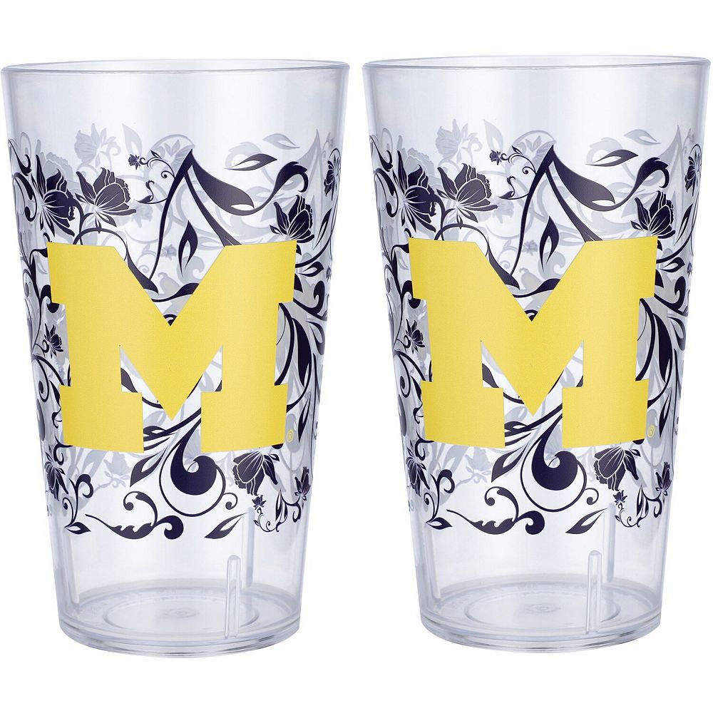 Michigan Wolverines 24oz. Two-Pack Tritan Floral Tumbler Set