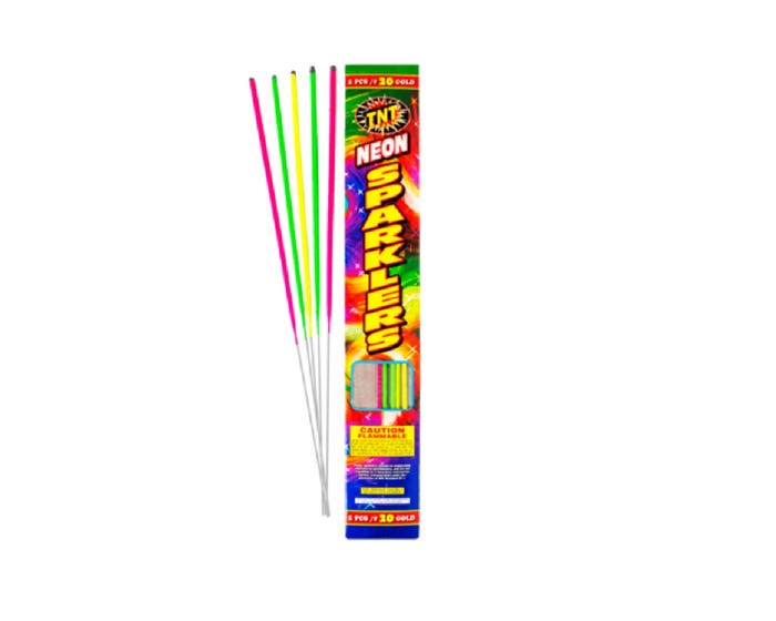 TNT Fireworks Neon Sparklers， #20 - 380395