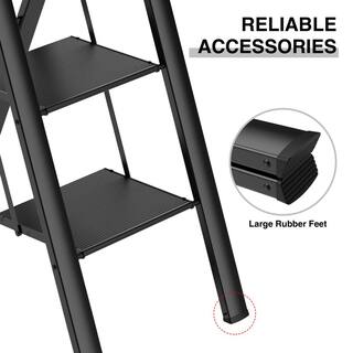 4 ft. 3-Step Aluminium Retractable Handgrip Folding Step Stool Ladder with Anti-Slip Wide Pedal Yea-LKD0-X2X