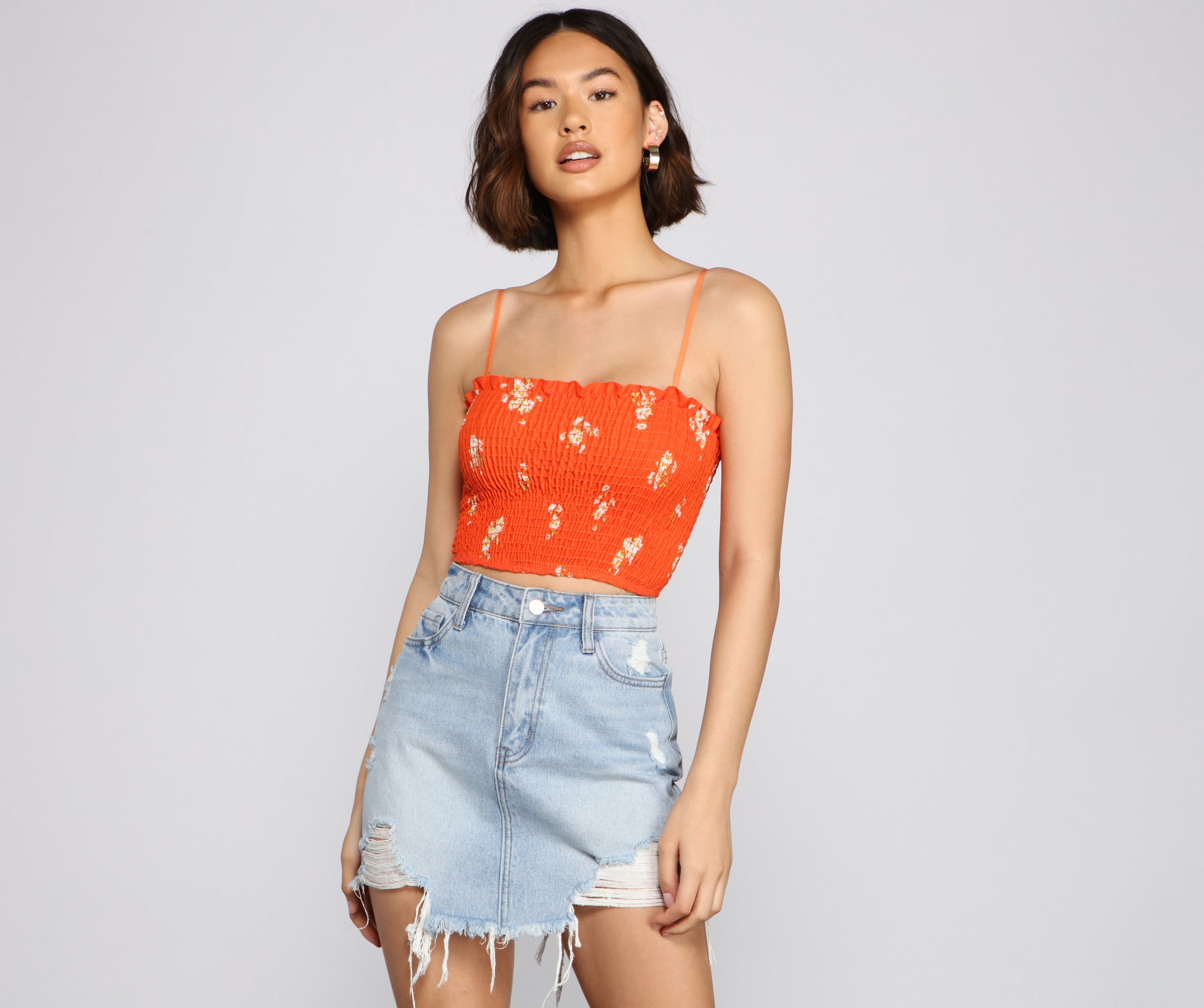 Stylish And Smocked Crop Top