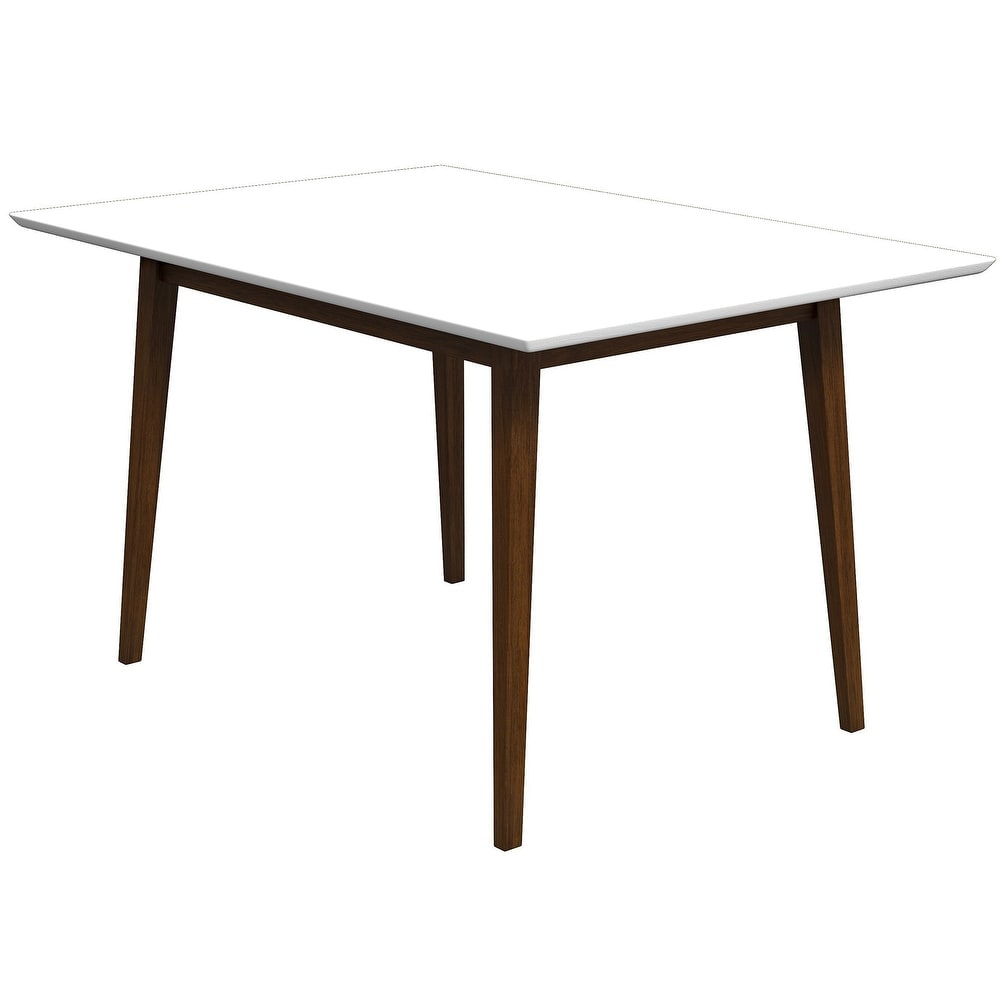 Alda Mid Century Modern Rectangular Solid Wood Dining Table