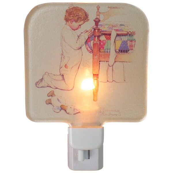 6 Norman Rockwell 'A Christmas Prayer' Glass Night Light