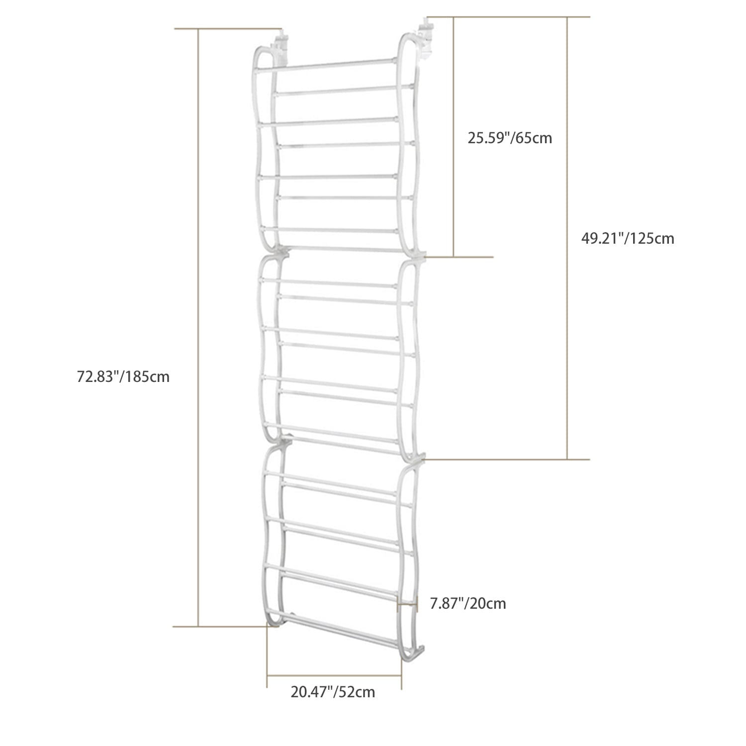 iMountek Over-The-Door Shoe Rack 12-Tier 36 Pair Wall Hanging Closet Shoe Organizer Storage Stand White