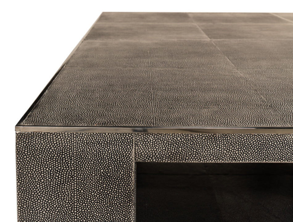 Partners Shagreen Leather Square Coffee Table   Contemporary   Coffee Tables   by Sideboards and Things  Houzz