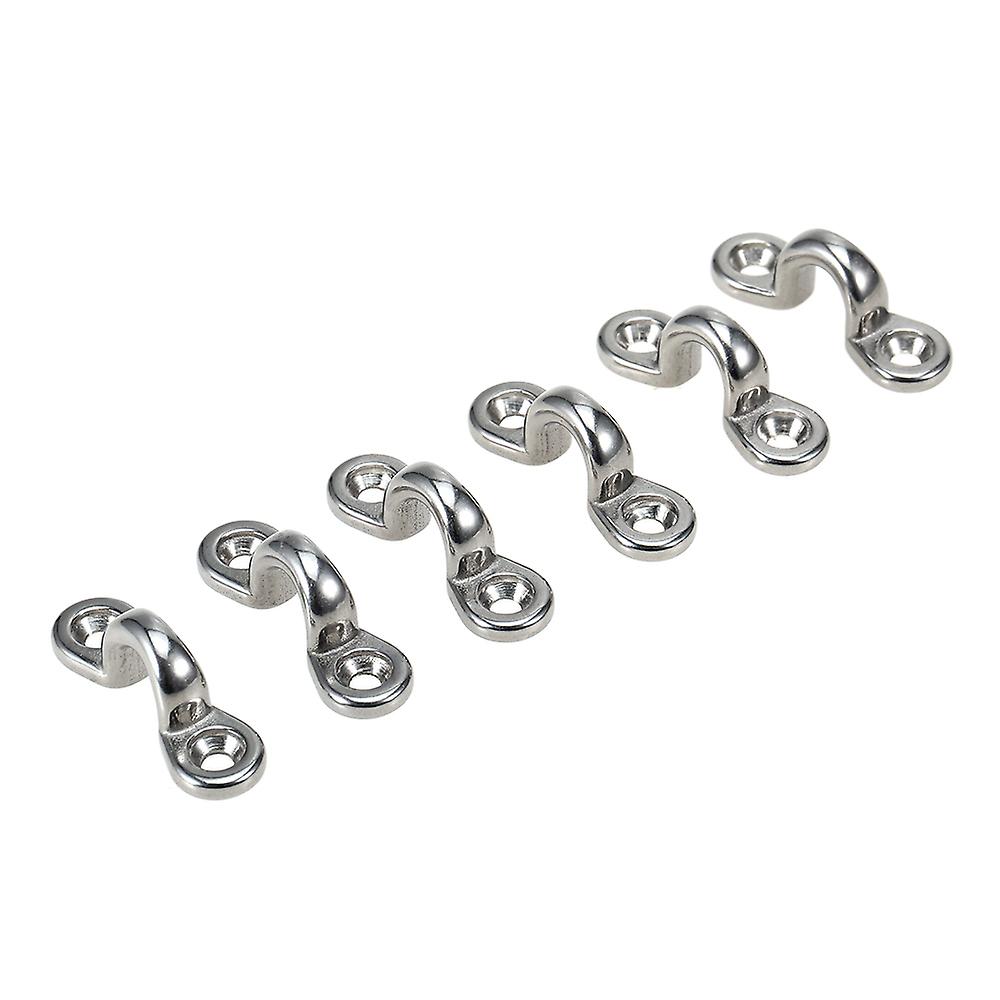 6pcs Kayak Pad Eyes Stainless Steel Tie Down Deck Loops Shock Cord Fastening Gear Replacement Kit