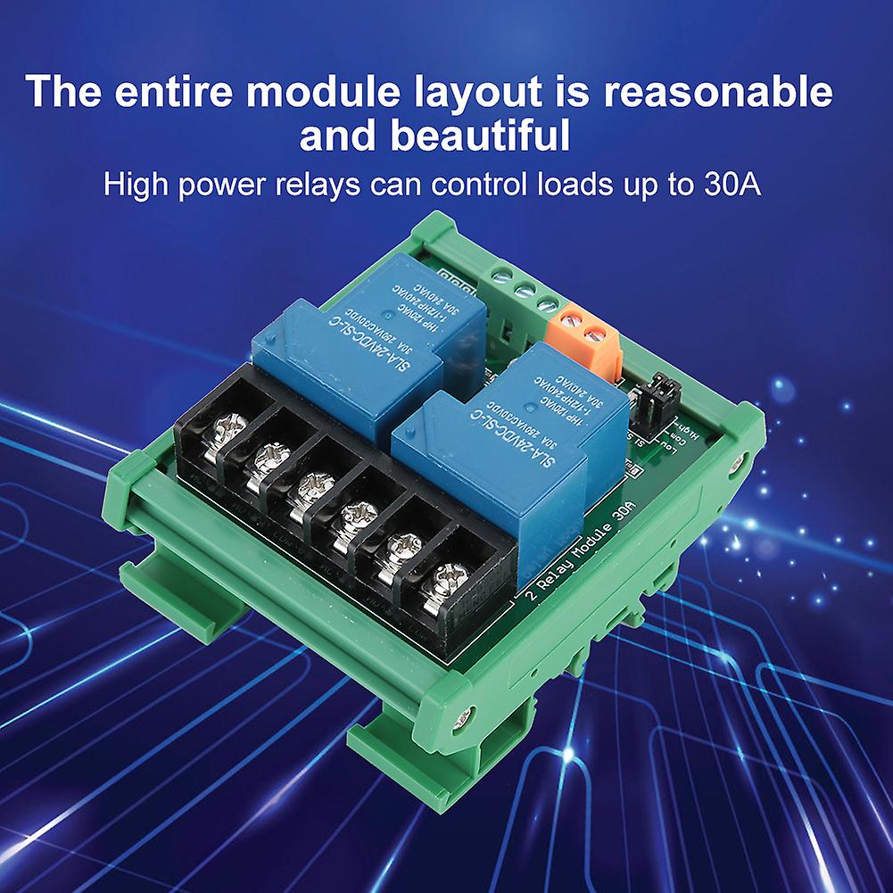 2 Channel 30a 24v Relay Module With Opto-couplers Isolation Support Low/high Level Trigger