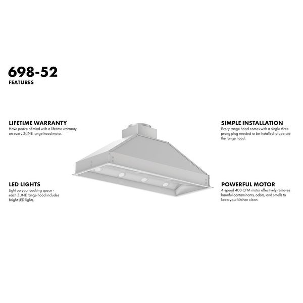 ZLINE Ducted Wall Mount Range Hood Insert (698)