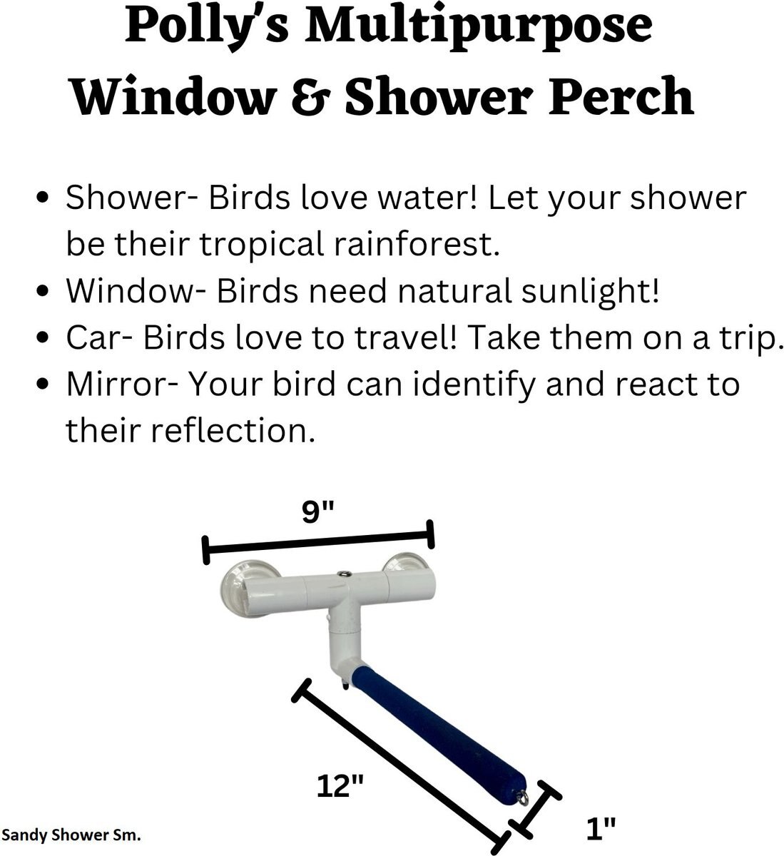 Polly's Pet Products Sandy Window and Shower Bird Perch