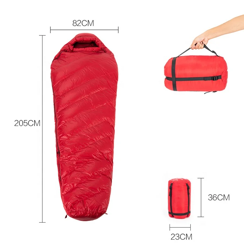 Portable Ultralight Hiking Goose Down Sleeping Bag Compact Waterproof Adults Mummy Camping Sleeping Bag