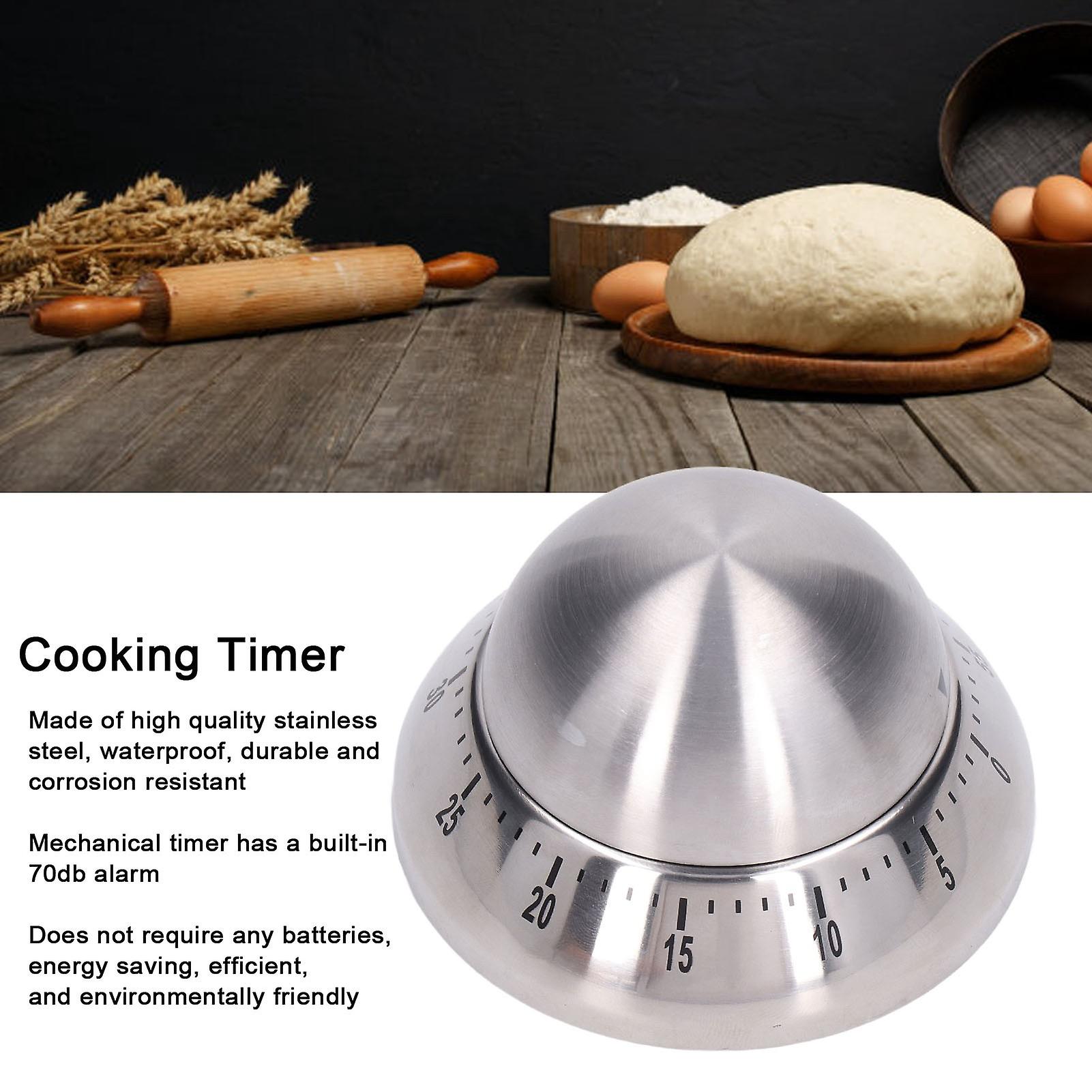 Stainless Steel Kitchen Timer ，  Exquisite  Cooking Timer Mechanical  Waterproof Durable Timer Reminder Time Management Tools For Kitchen