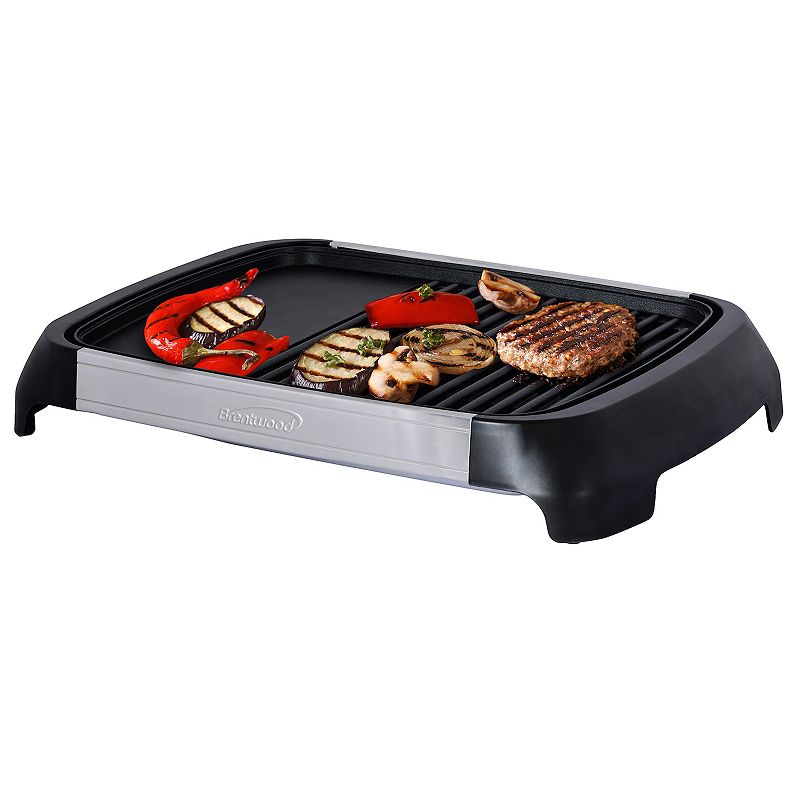 Brentwood Select TS-641 1200 Watt Electric Indoor Grill and Griddle， Stainless Steel