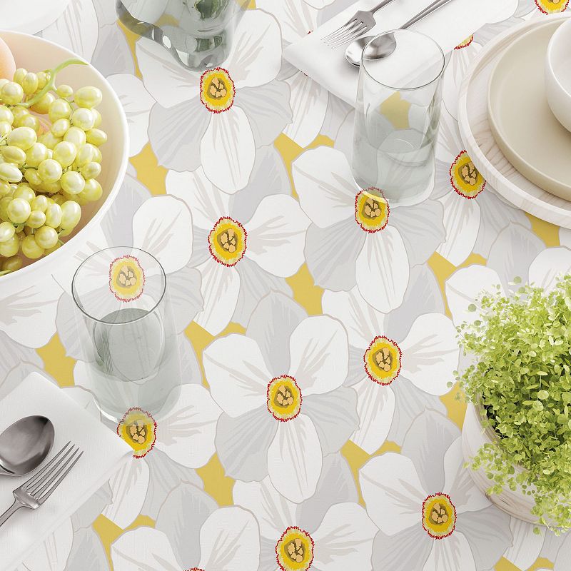 Square Tablecloth， 100% Polyester， 54x54， Large Petal Flowers