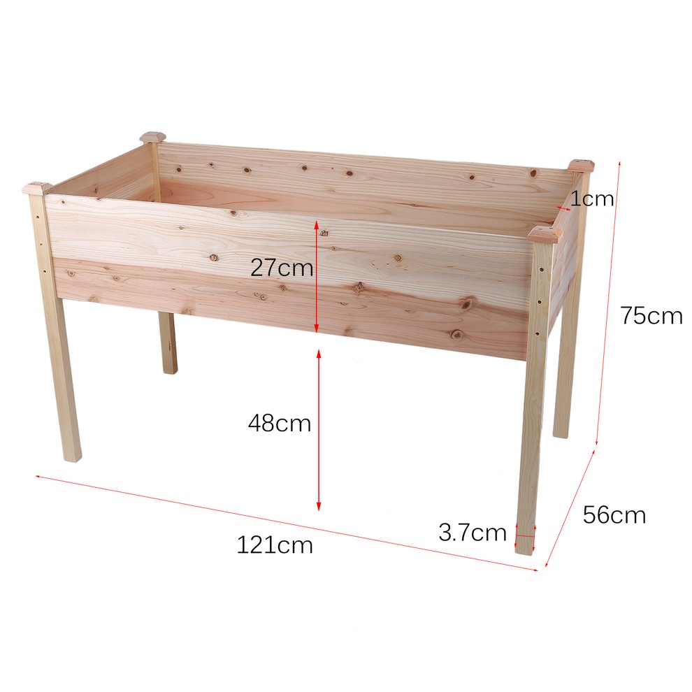 Gronomics Western Red Cedar Elevated Garden Bed 24 x 48 x 30 Inches, Unfinished