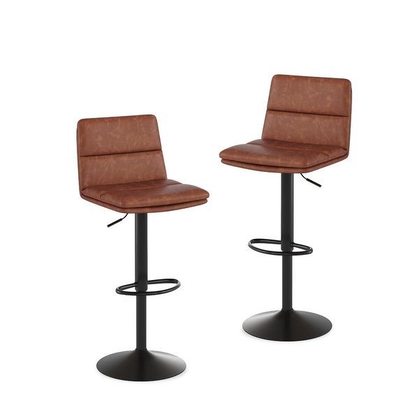 Flash Furniture Hughes Modern Height LeatherSoft Barstools， Set of 2 - 19.75