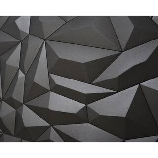 INNOVERA DECOR BY PALRAM 24'' x 24'' Glacier PVC Seamless 3D Wall Panels in Smoked Gray 9-Pieces 705501