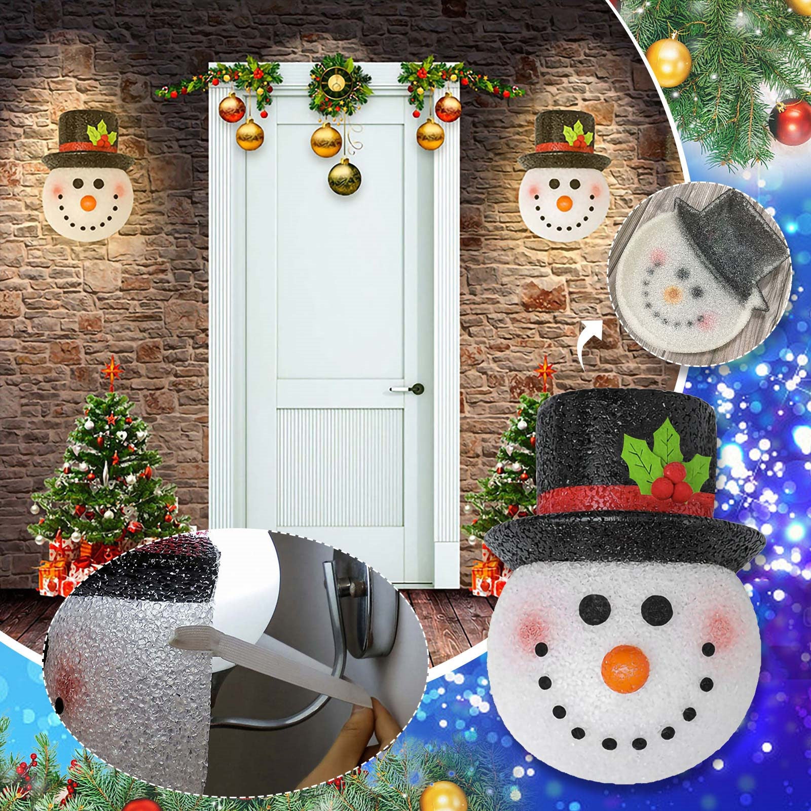 Christmas Lampshade Door Hanging Snowman Lamp Hanging Street Lampshade Snowman Lampshade