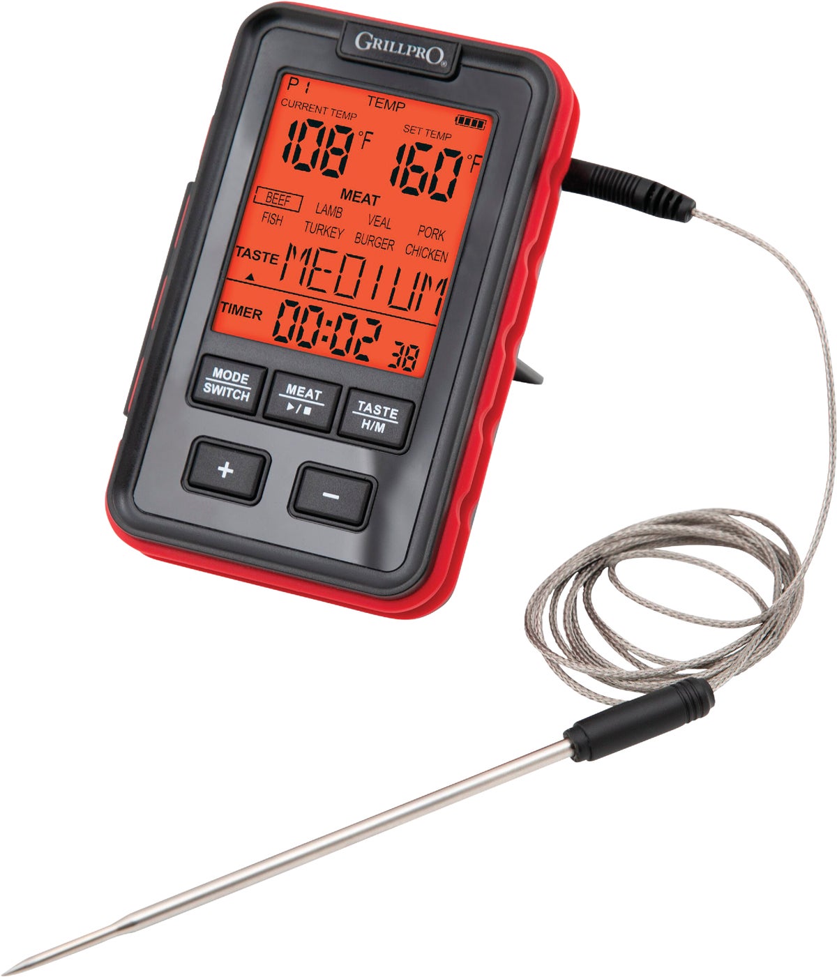 GrillPro Leave-In Probe Thermometer Side Shelf