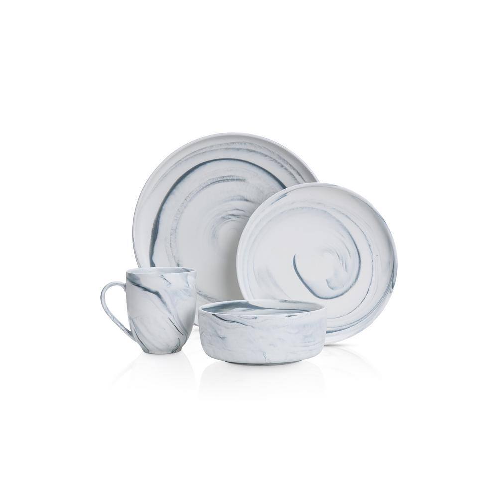 STONE LAIN Stone Lain Brighton 32-Piece Dinnerware Set Porcelain Service For 8 Gray BLB0463-B020002