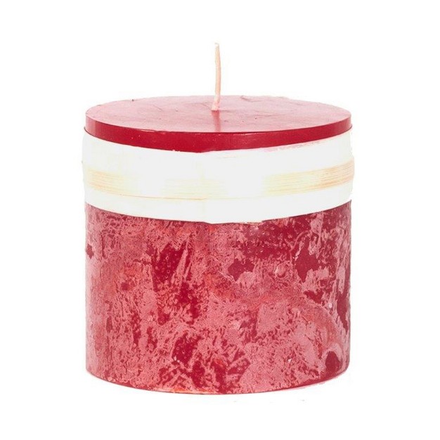 Cranberry Red Traditional Cylindrical Outdoor Pillar Candle