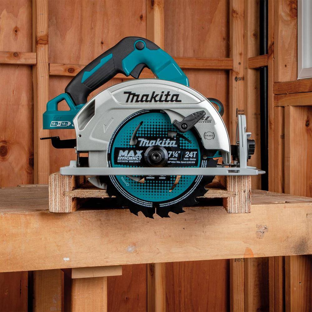 Makita 18V X2 LXT (36V) Brushless Cordless 7.25 in. Circular Saw (Tool-Only) wBonus 7.25 in. Carbide-Tipped Saw Blade XSH06Z-B61656