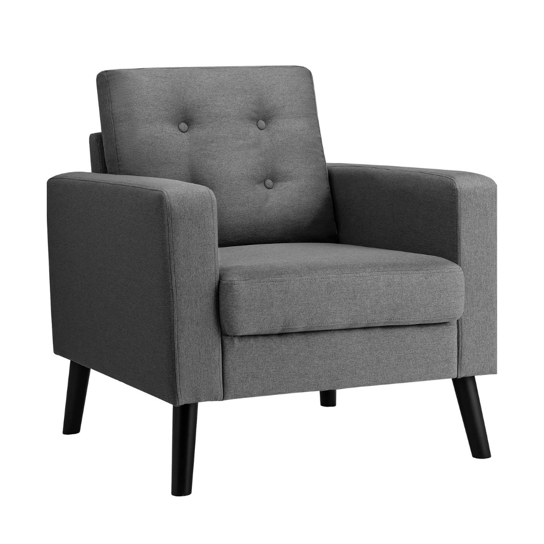 Giantex Modern Accent Chair, Mid-Century Upholstered Armchair Club Chair