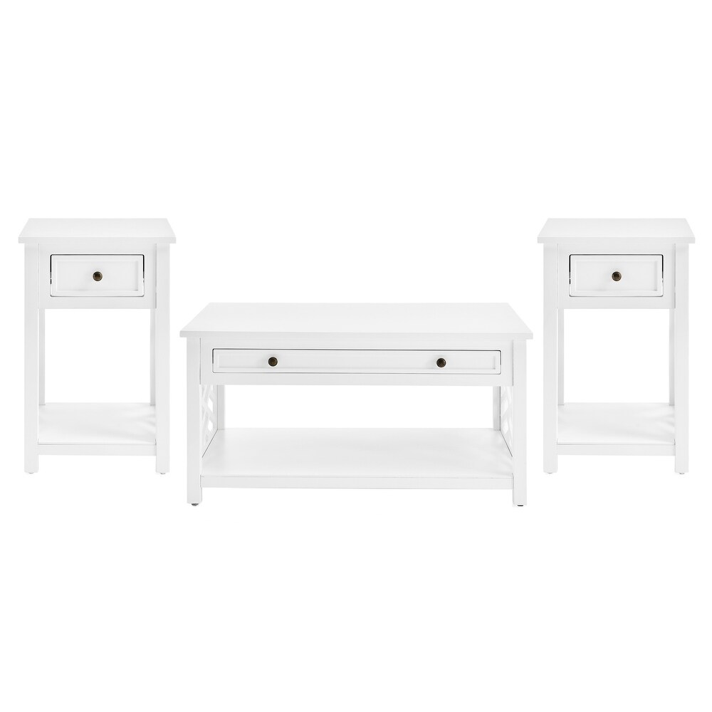 Porch   Den Altadena 3 piece Coffee and End Table Set with Drawers