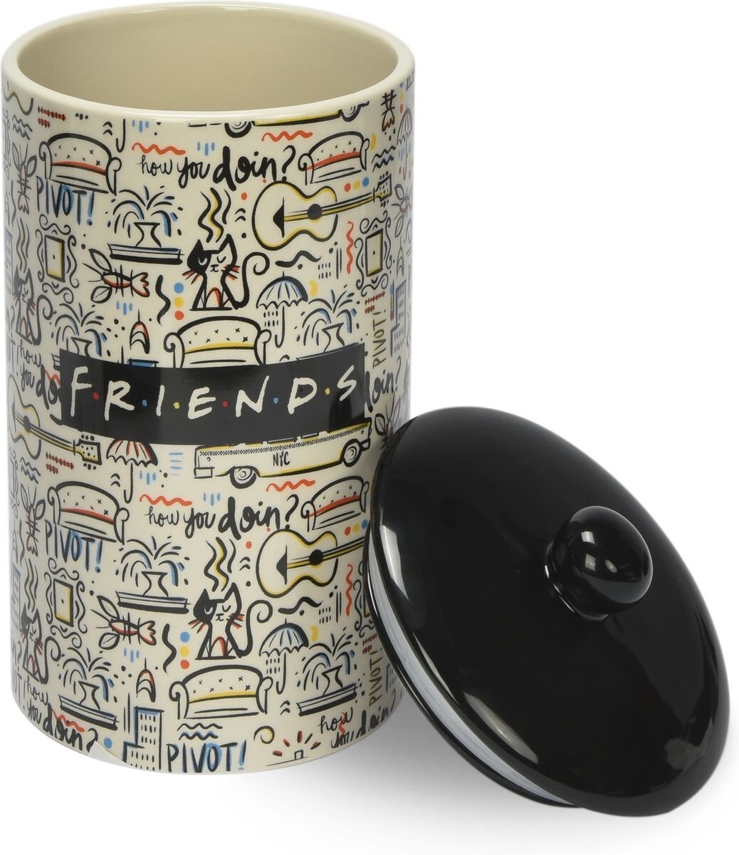 Fetch For Pets Friends City Doodle Dog Treat Jar， 10X5-in