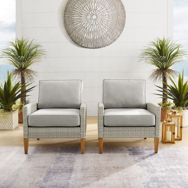 Capella Outdoor Wicker 2Pc Chair Set