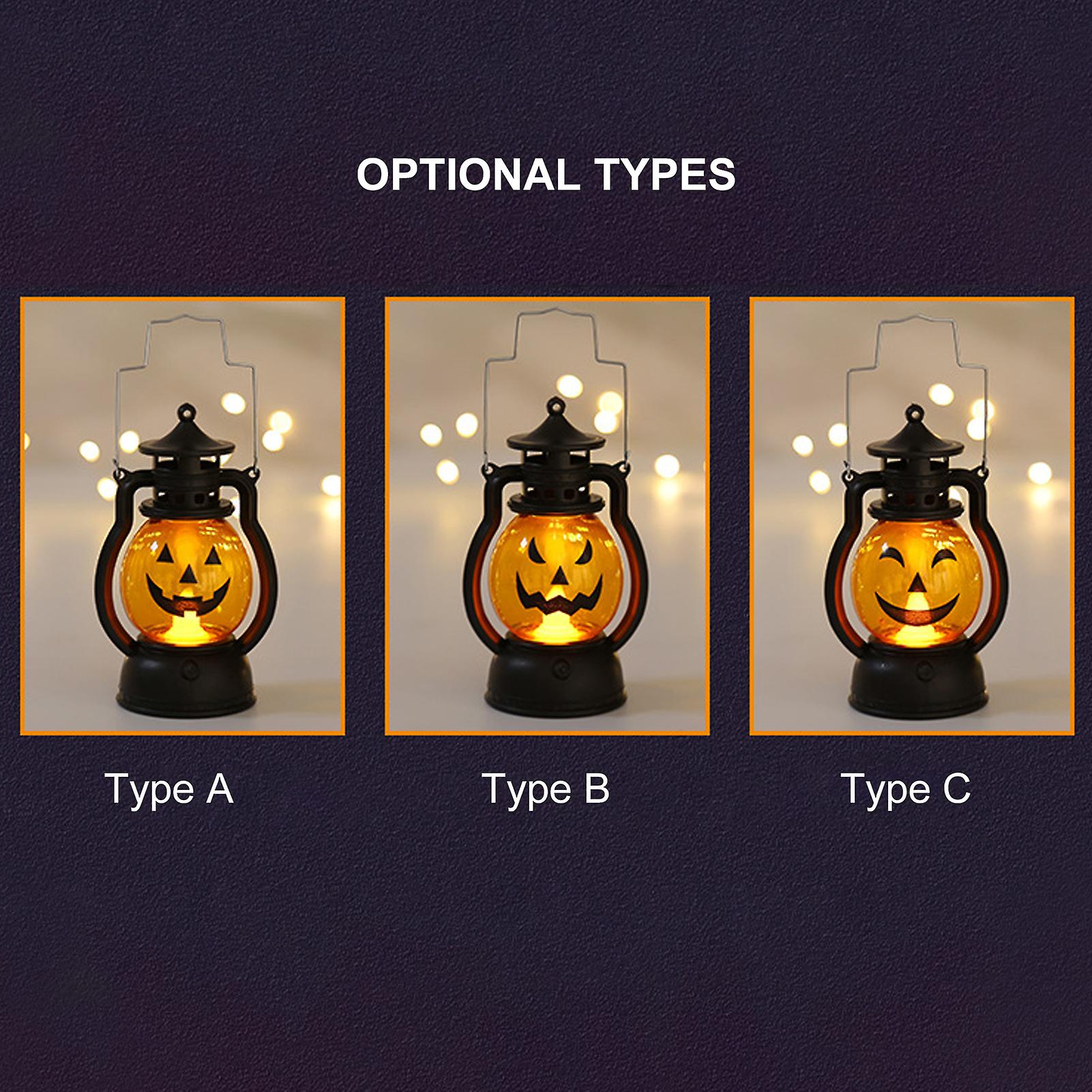 Leds P-umpkin Design Night Light Beside Lamp Handheld Cell Powered Operated Warm White For Halloween Festival Home Party Decoration Deco Theme Restaur