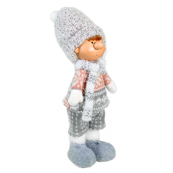 Boy in Winter Sweater Fabric Christmas Decoration