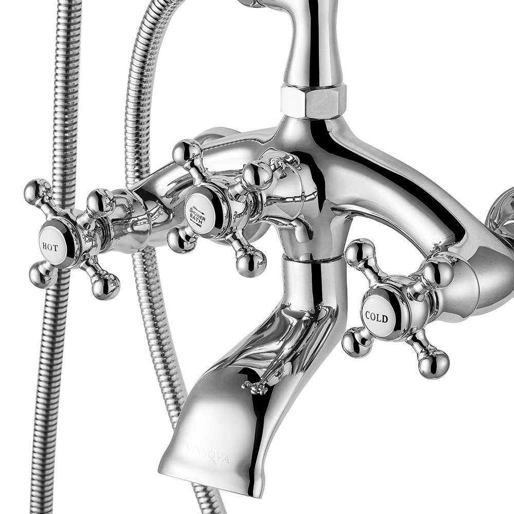 ROSWELL Juniper 3-Handle Wall-Mount Roman Tub Faucet in Chrome 106225-BTF-PC