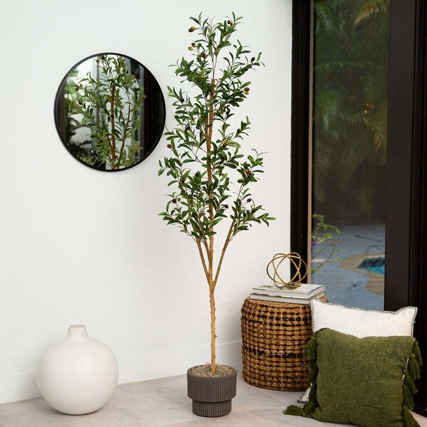 6' Artificial Olive Tree with Natural Trunk