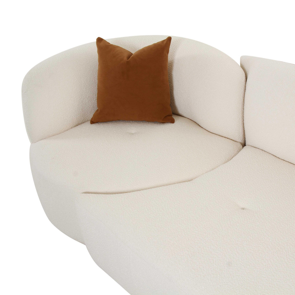 Fickle Cream Boucle 2 Piece Modular Right Arm Facing Sofa   Transitional   Sectional Sofas   by Homesquare  Houzz