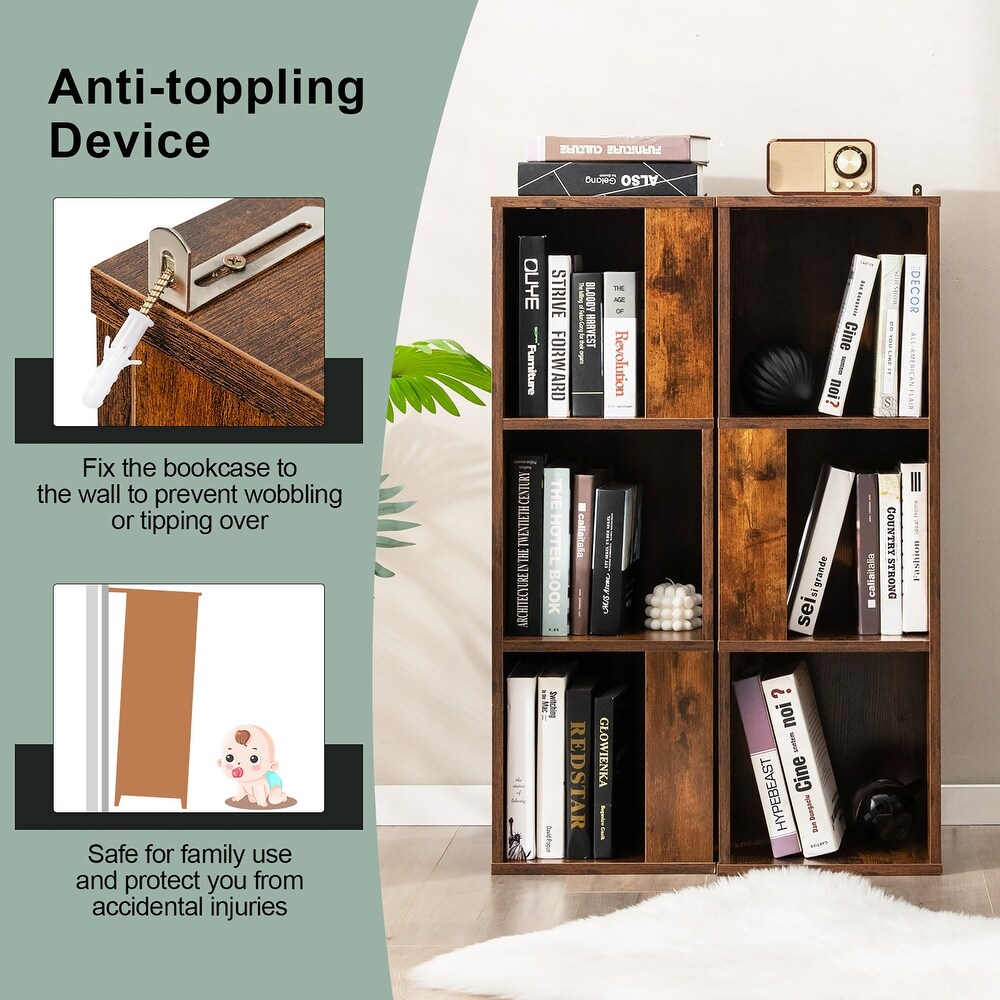 Costway 2 PCS 3 tier Wood Bookshelf Display Storage Rack for Small   See Details