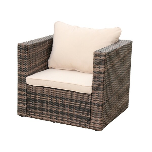 4 Pieces Outdoor Wicker Reversible Patio Sectional Sofa Set with Cushions - Overstock - 36046245