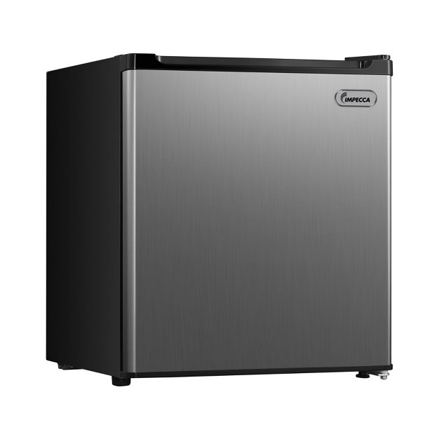 Impecca 1 7 Cu Ft Single Door Mini Refrigerator With Reversible Door Stainless Steel